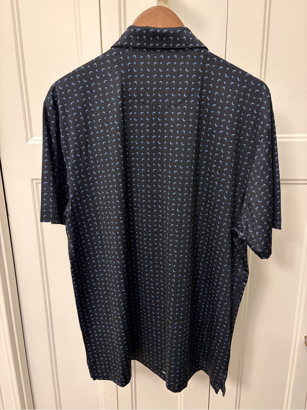Callaway Men’s Black Polo with Blue Micro Pattern - Picture 5 of 6
